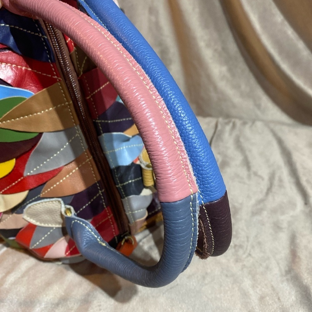 Agueda Leather Multicolored Shoulder Bag - Picture 7 of 12
